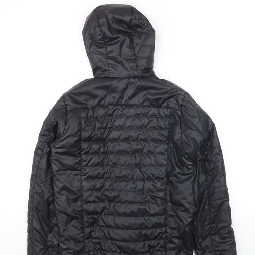 Kipsta Boys Black Hooded Puffer Jacket 12-13 Years Lightweight Full Zip