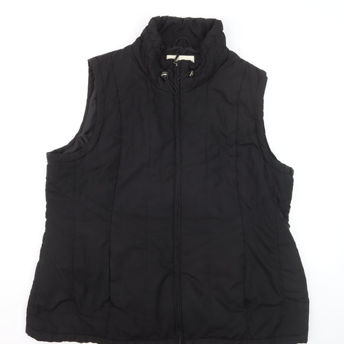 BHS Womens Black Size 22 Lined Puffer Bodywarmer Vest