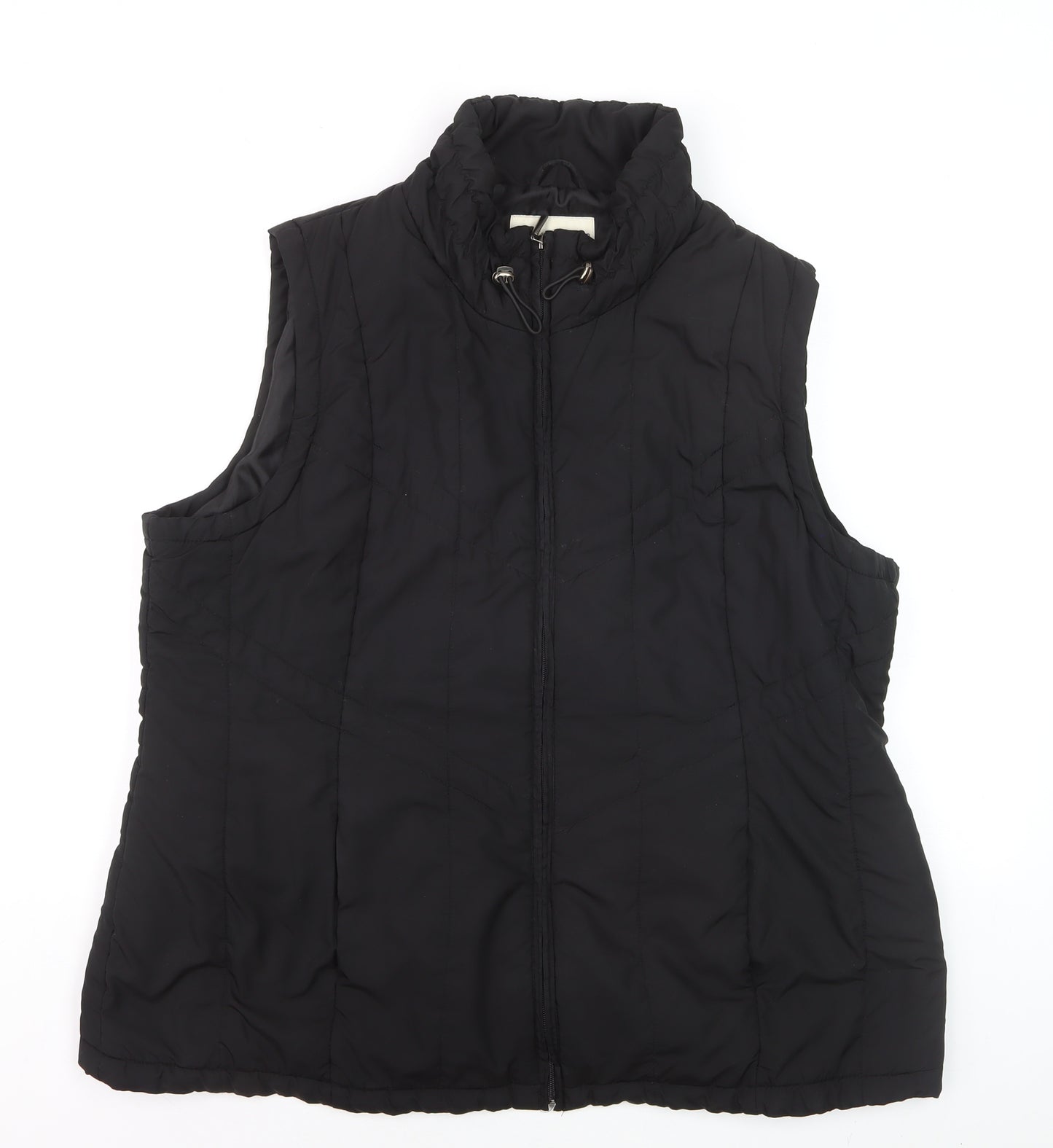 BHS Womens Black Size 22 Lined Puffer Bodywarmer Vest