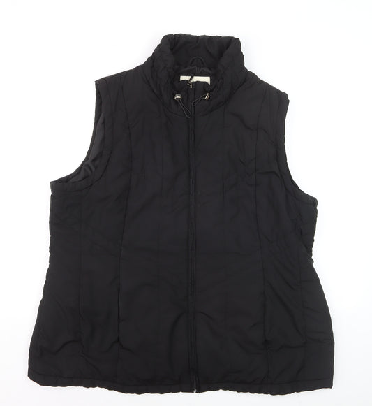 BHS Womens Black Size 22 Lined Puffer Bodywarmer Vest