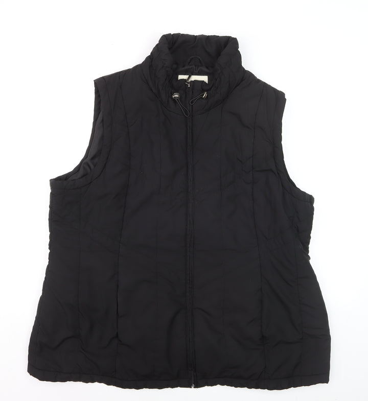 BHS Womens Black Size 22 Lined Puffer Bodywarmer Vest