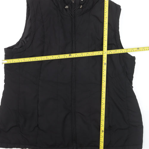 BHS Womens Black Size 22 Lined Puffer Bodywarmer Vest