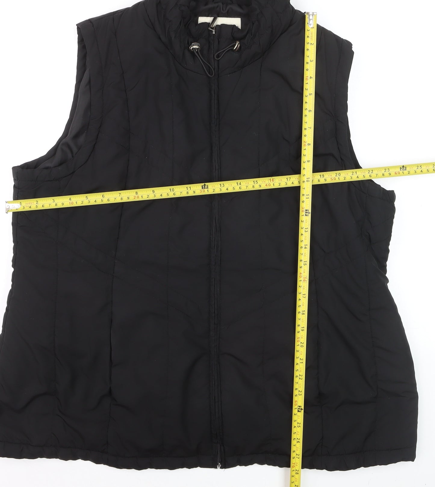 BHS Womens Black Size 22 Lined Puffer Bodywarmer Vest