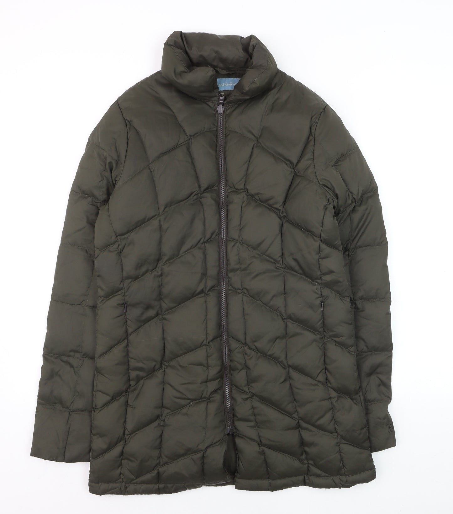 WindRiver Women’s Green Puffer Jacket Small Petite Down Insulated