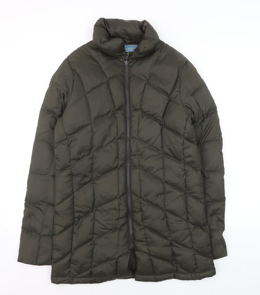 WindRiver Women’s Green Puffer Jacket Small Petite Down Insulated