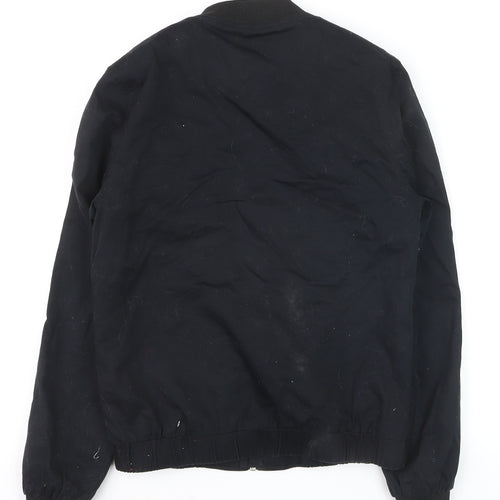 River Island Women's Black Bomber Jacket Size 10 Zip Casual Lined
