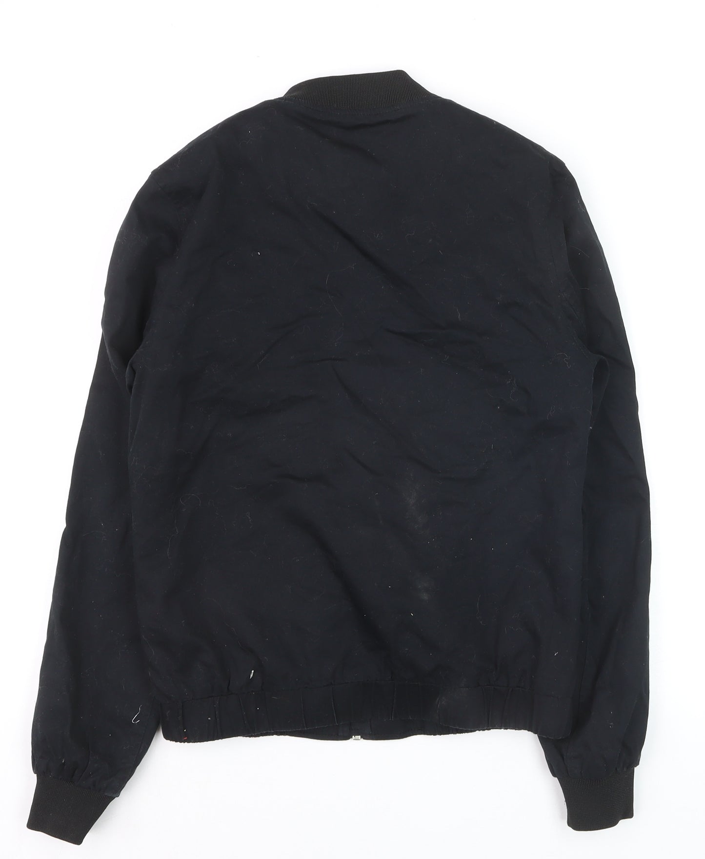 River Island Women's Black Bomber Jacket Size 10 Zip Casual Lined