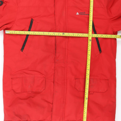 Peak Mountain Mens Red XL Waterproof Hooded Parka Jacket