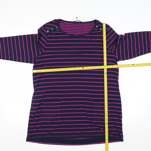 Bm Casual Women's Multicoloured Striped 3/4 Sleeve Jersey Top L