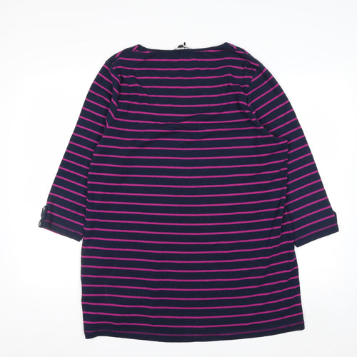 Bm Casual Women's Multicoloured Striped 3/4 Sleeve Jersey Top L