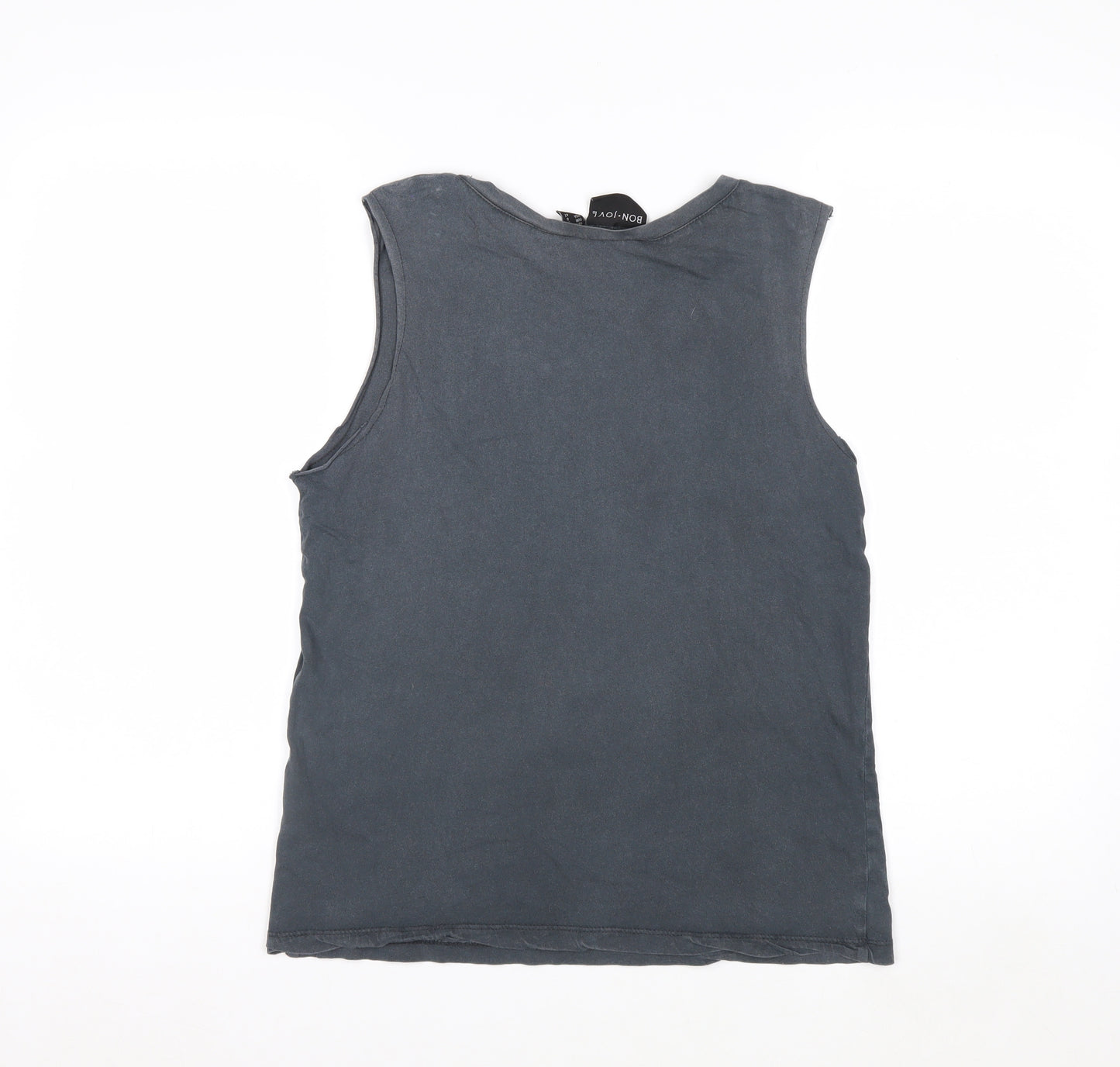 Bon Jovi Women's Black Cotton Tank Top Size 10 Rock Music Tee