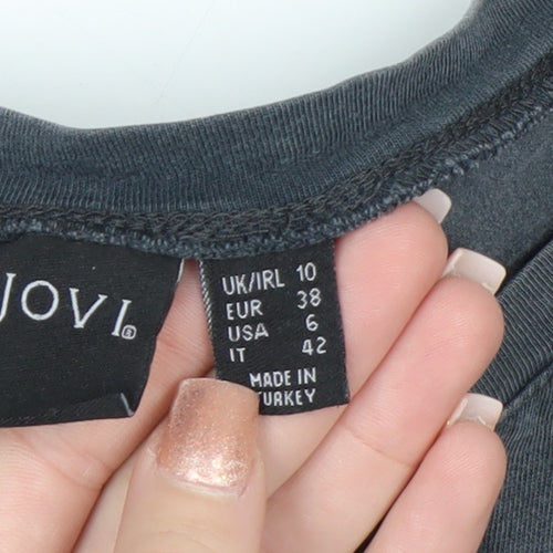 Bon Jovi Women's Black Cotton Tank Top Size 10 Rock Music Tee