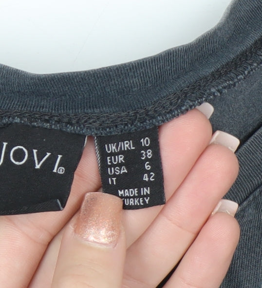 Bon Jovi Women's Black Cotton Tank Top Size 10 Rock Music Tee