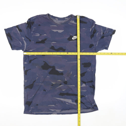 Nike Men's Blue Camouflage Athletic Fit Cotton T-Shirt Size S