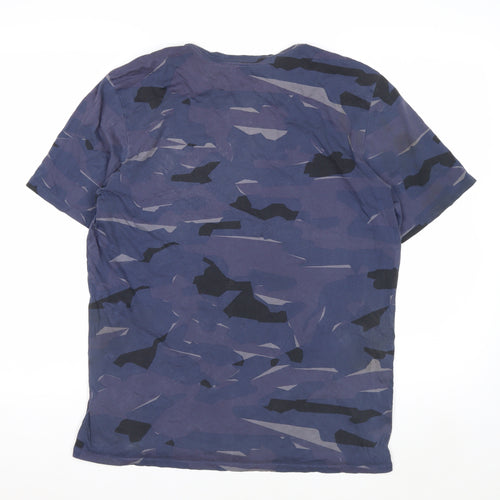 Nike Men's Blue Camouflage Athletic Fit Cotton T-Shirt Size S