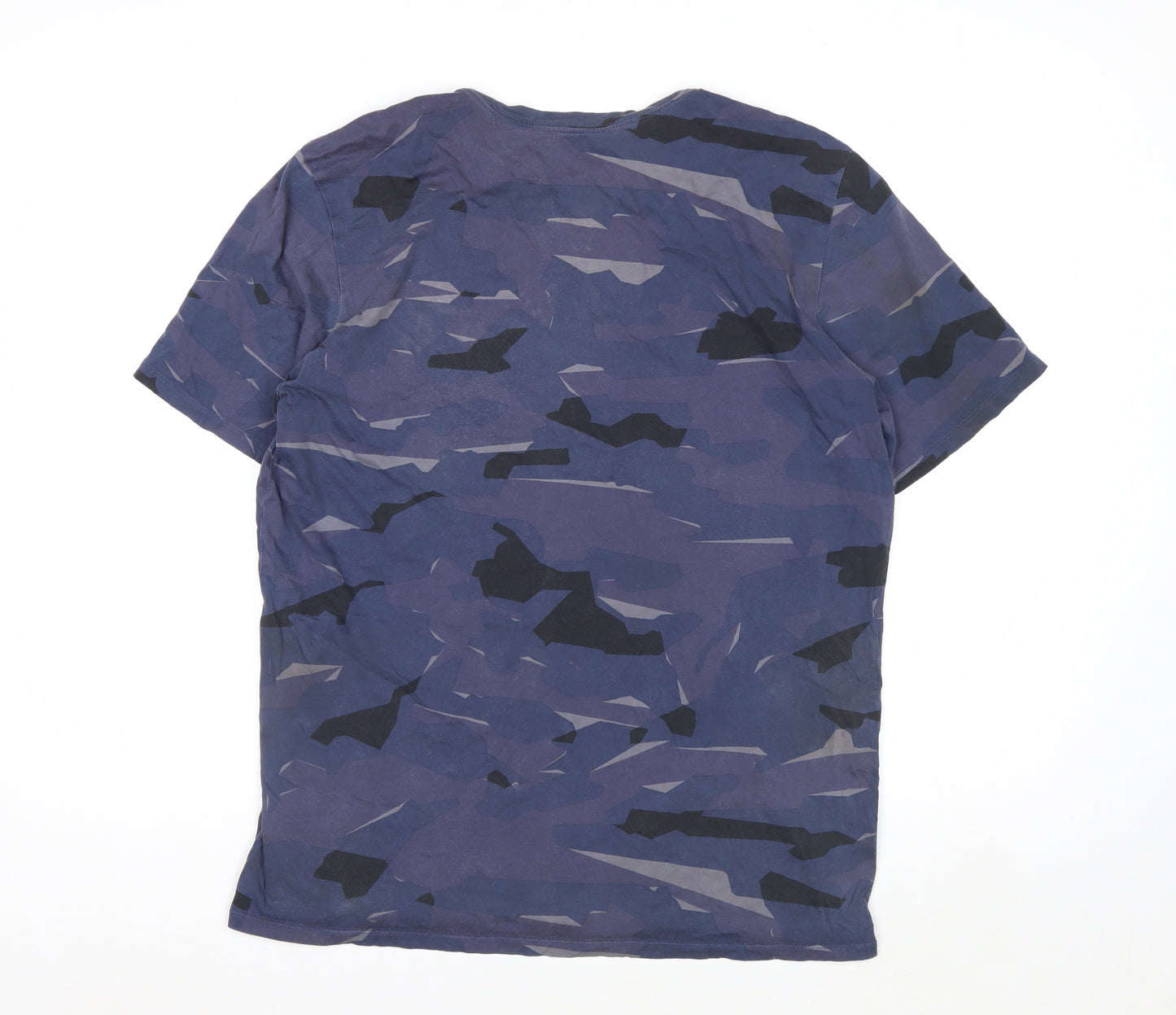 Nike Men's Blue Camouflage Athletic Fit Cotton T-Shirt Size S