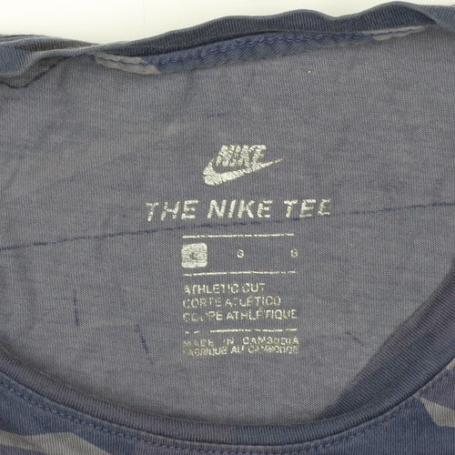 Nike Men's Blue Camouflage Athletic Fit Cotton T-Shirt Size S