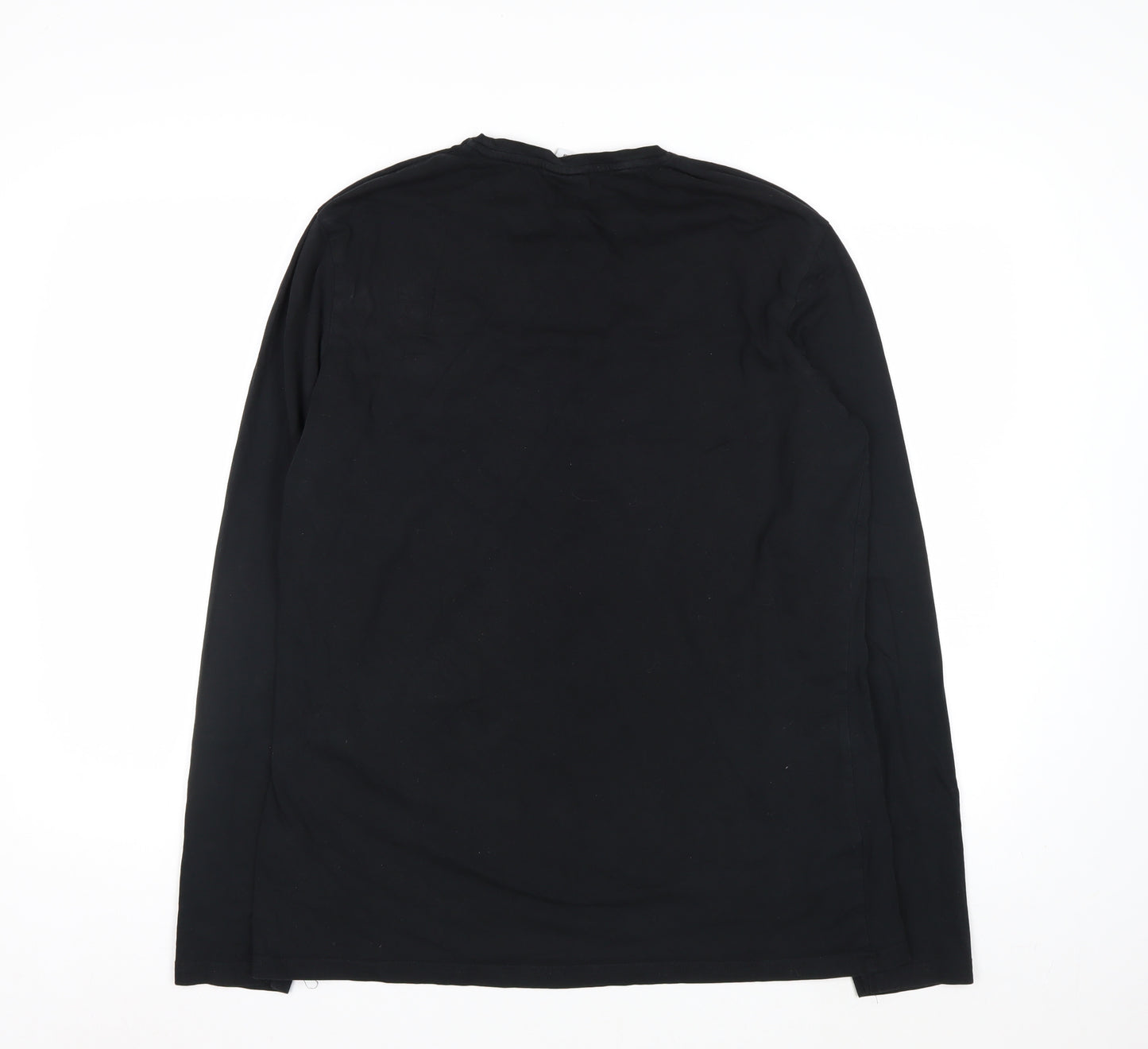 Gymshark Men Black Long Sleeve Slim Fit Casual Top L