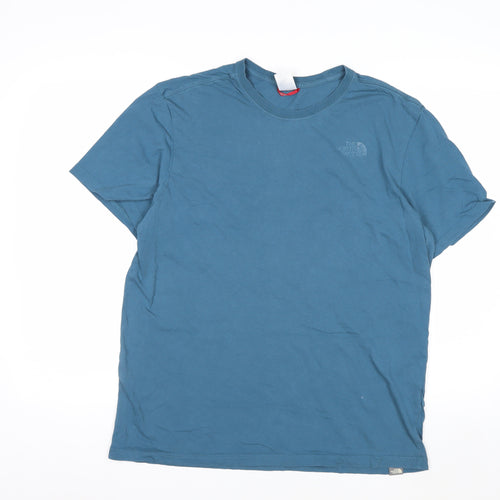 The North Face Men's Blue Cotton Short Sleeve Outdoor T-Shirt Size L