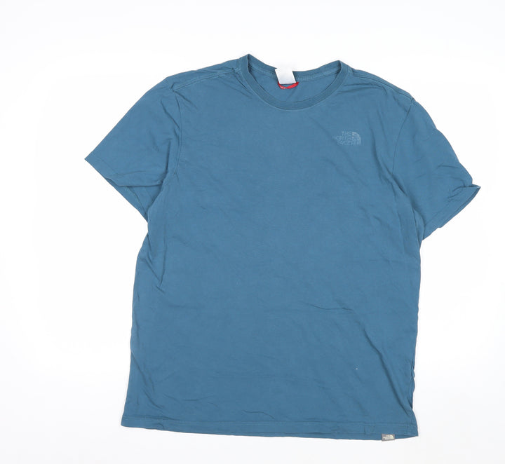 The North Face Men's Blue Cotton Short Sleeve Outdoor T-Shirt Size L