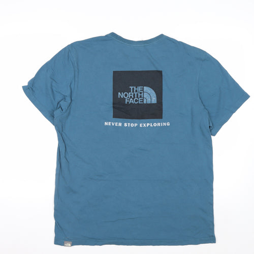 The North Face Men's Blue Cotton Short Sleeve Outdoor T-Shirt Size L