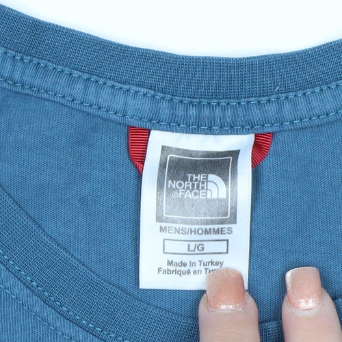 The North Face Men's Blue Cotton Short Sleeve Outdoor T-Shirt Size L