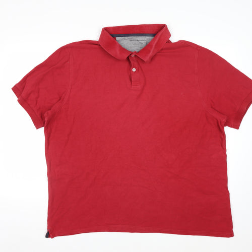Modern Essentials Men's Red Pure Cotton Piqué Polo Shirt XXXL Regular Fit