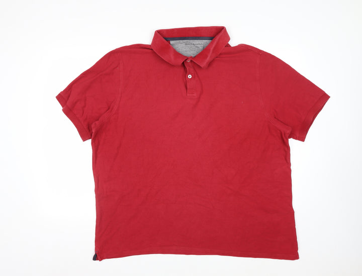 Modern Essentials Men's Red Pure Cotton Piqué Polo Shirt XXXL Regular Fit