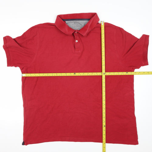 Modern Essentials Men's Red Pure Cotton Piqué Polo Shirt XXXL Regular Fit