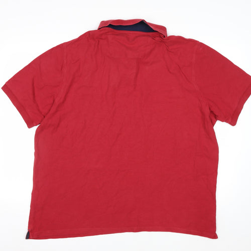 Modern Essentials Men's Red Pure Cotton Piqué Polo Shirt XXXL Regular Fit