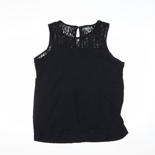 Studio Women’s Black Lace Sleeveless Camisole Blouse Size 16