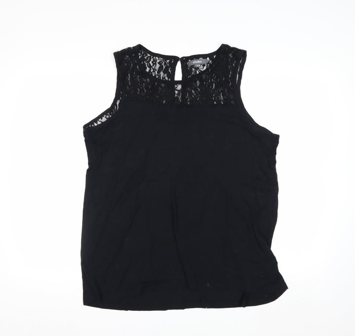 Studio Women’s Black Lace Sleeveless Camisole Blouse Size 16