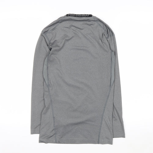Nike Men's Grey Pro Combat Dri-FIT Compression Long Sleeve Top S