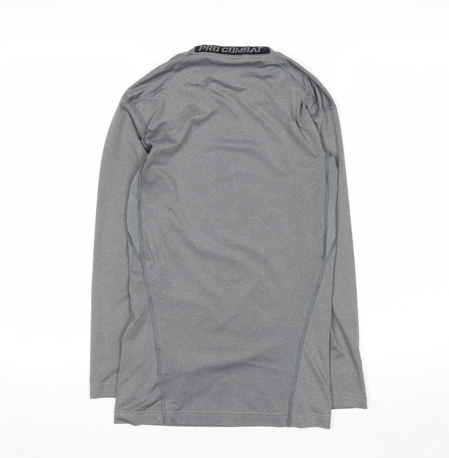 Nike Men's Grey Pro Combat Dri-FIT Compression Long Sleeve Top S