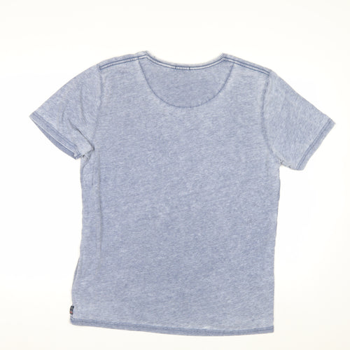 Brave Soul Men's Blue Crew Neck Short Sleeve T-Shirt Size L