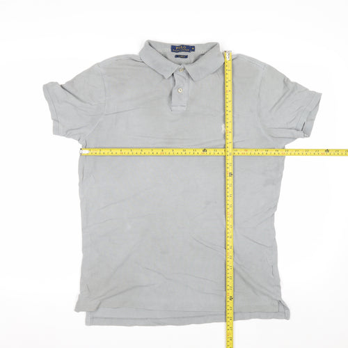 Ralph Lauren Men's Grey Custom Fit Polo Shirt Size M