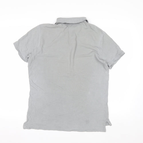 Ralph Lauren Men's Grey Custom Fit Polo Shirt Size M