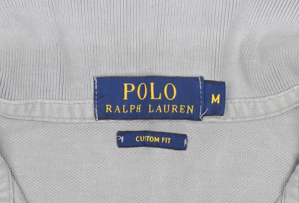 Ralph Lauren Men's Grey Custom Fit Polo Shirt Size M