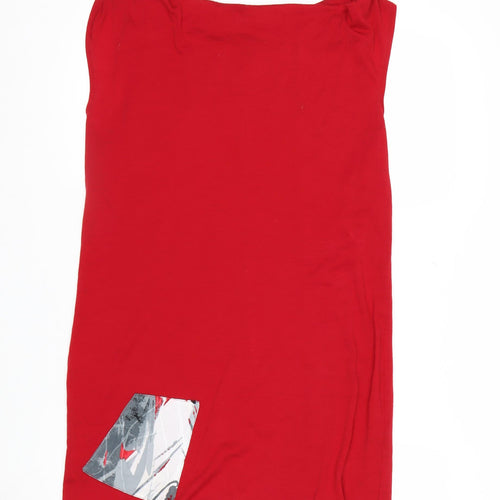 Angel A Women's Red Merino Wool Sleeveless Boat Neck T-Shirt Size S