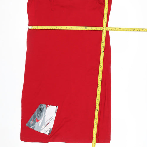 Angel A Women's Red Merino Wool Sleeveless Boat Neck T-Shirt Size S