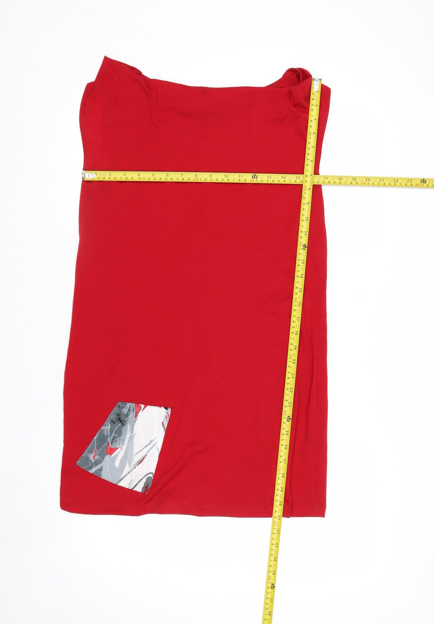 Angel A Women's Red Merino Wool Sleeveless Boat Neck T-Shirt Size S