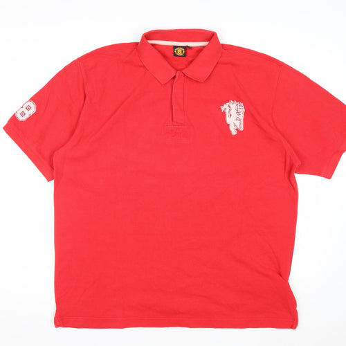 Manchester United Men's Red Cotton Polo Shirt XL