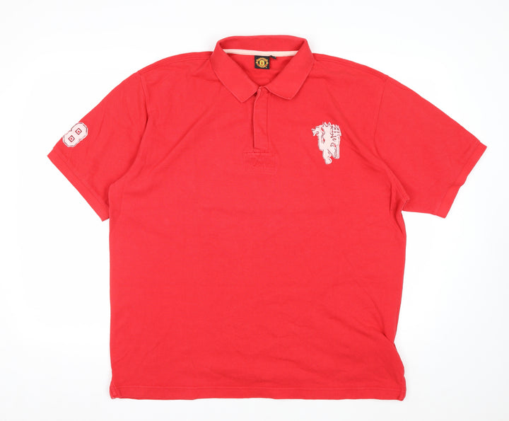Manchester United Men's Red Cotton Polo Shirt XL