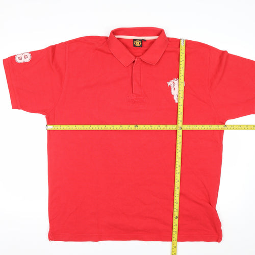 Manchester United Men's Red Cotton Polo Shirt XL