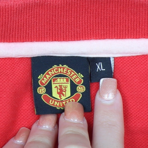 Manchester United Men's Red Cotton Polo Shirt XL