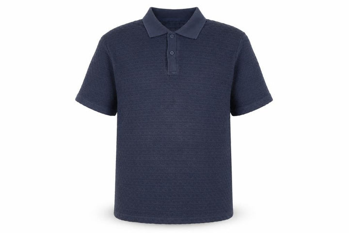 Jack & Jones Men’s Blue Textured Short Sleeve Polo Shirt M