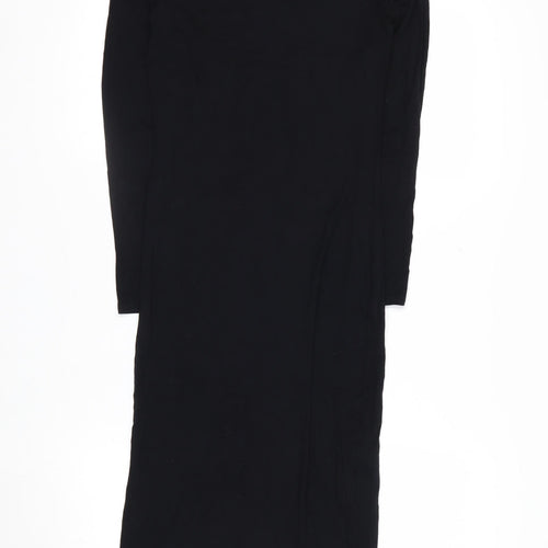 Topshop Women Black Size 10 Bodycon Long Sleeve Midi Dress