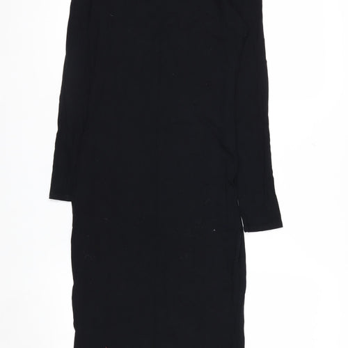 Topshop Women Black Size 10 Bodycon Long Sleeve Midi Dress