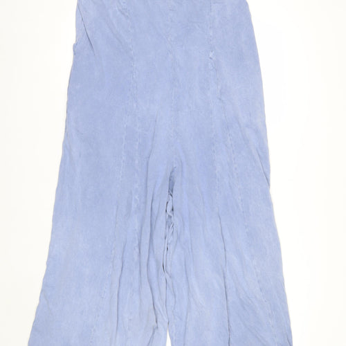 Next Women Blue Jumpsuit UK 16 Sleeveless Wide-Leg Summer Style