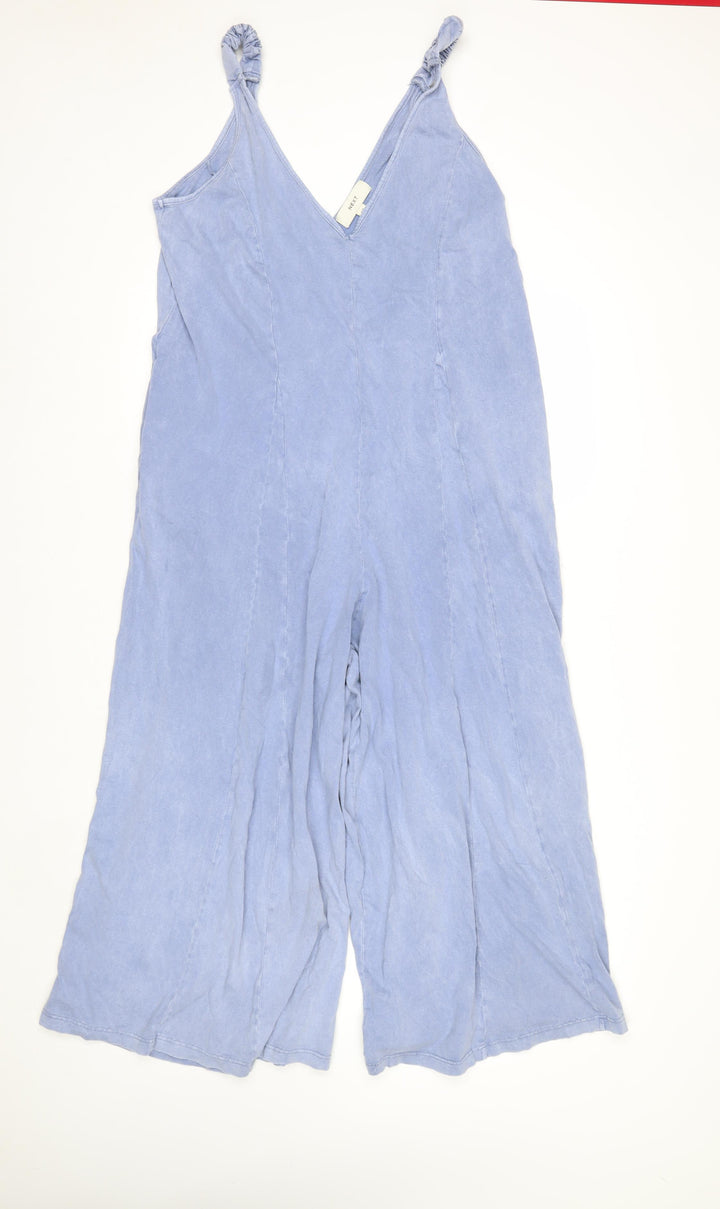 Next Women Blue Jumpsuit UK 16 Sleeveless Wide-Leg Summer Style